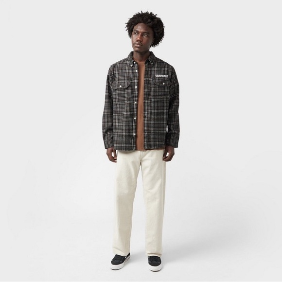 Carhartt WIP Runaway Millett Logo Check Twill Shirt Size Medium - Picture 9 of 9